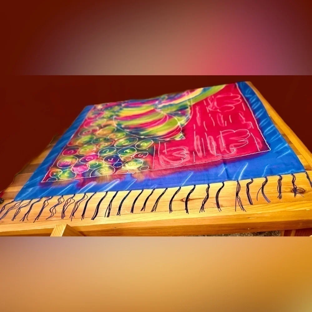Gorgeous Vibrant and Colorful Jamaican Scarf, OS